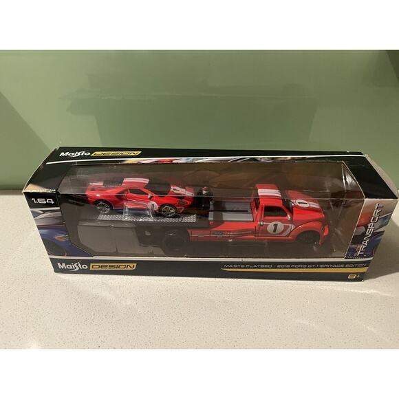 Maisto Design Flatbed 2018 Ford Gt Heritage Edition 1:64 Scale Free Shipping - Picture 1 of 5